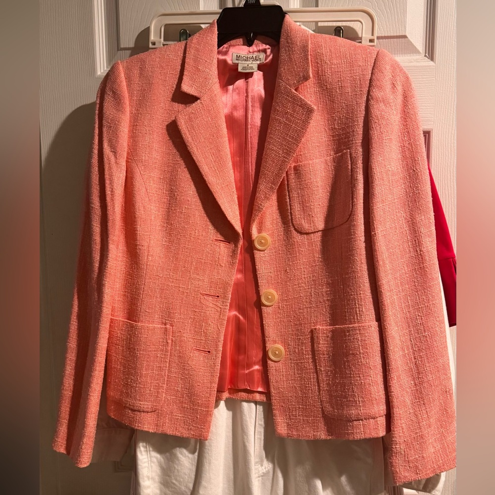 Michael Kors classic pink white and slivers of silver Size 6. Like New Stylish